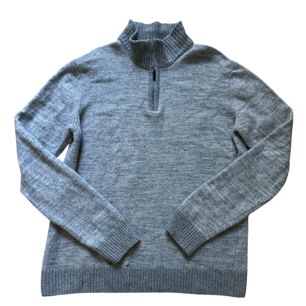 Daniele Blasi Knit Wool Blend Sweater Men's 42‎ Inch XL Gray 1/4 Zip Italy